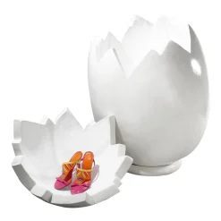 Decoración De Pascua>DecoWoerner Huevo XXL Decorativo, 3 Pz., Longitud 110 Cm blanco