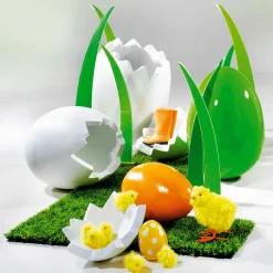 Decoración De Pascua>DecoWoerner Huevo XXL Decorativo, 3 Pz., Longitud 110 Cm blanco