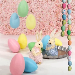 Decoración De Pascua>DecoWoerner Huevos De Pascua De Plástico 17 Cm, Pack á 12 Piezas rosa