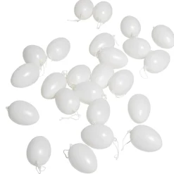 Decoración De Pascua>DecoWoerner Huevos De Pascua Decorativos Para Colgar 6 Cm, , 24 Piezas blanco
