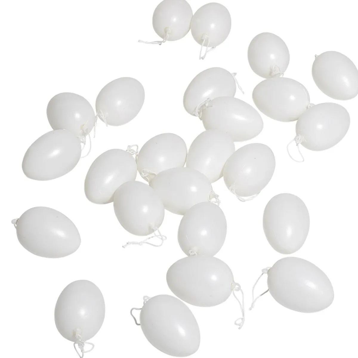 Decoración De Pascua>DecoWoerner Huevos De Pascua Decorativos Para Colgar 6 Cm, , 24 Piezas blanco
