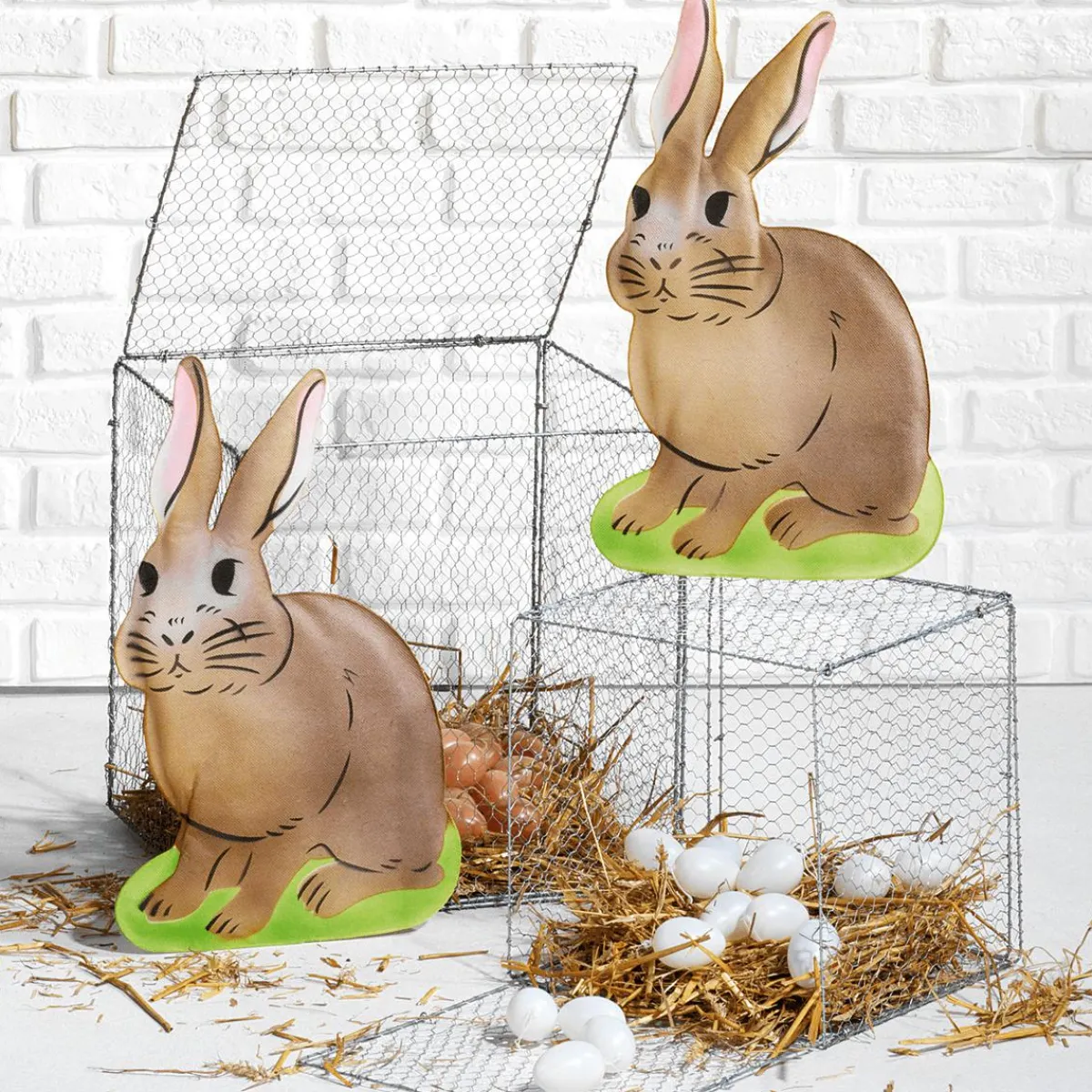 Decoración De Pascua>DecoWoerner Huevos De Pascua Decorativos Para Colgar 6 Cm, , 24 Piezas blanco