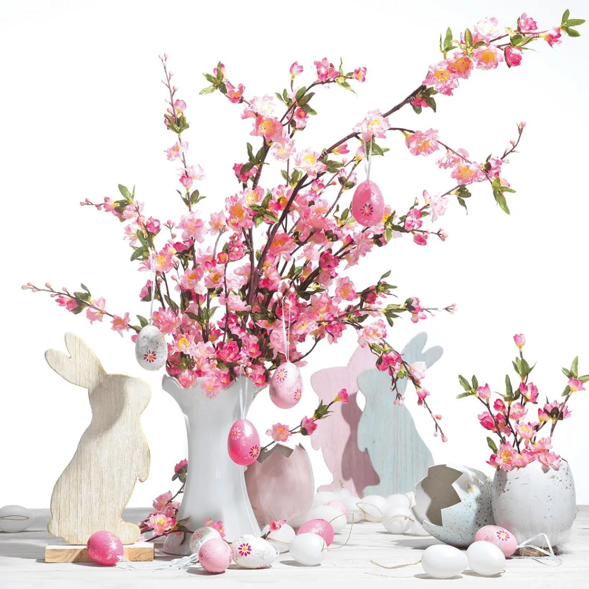 Decoración De Pascua>DecoWoerner Huevos De Pascua Decorativos Para Colgar 6 Cm, , 24 Piezas blanco