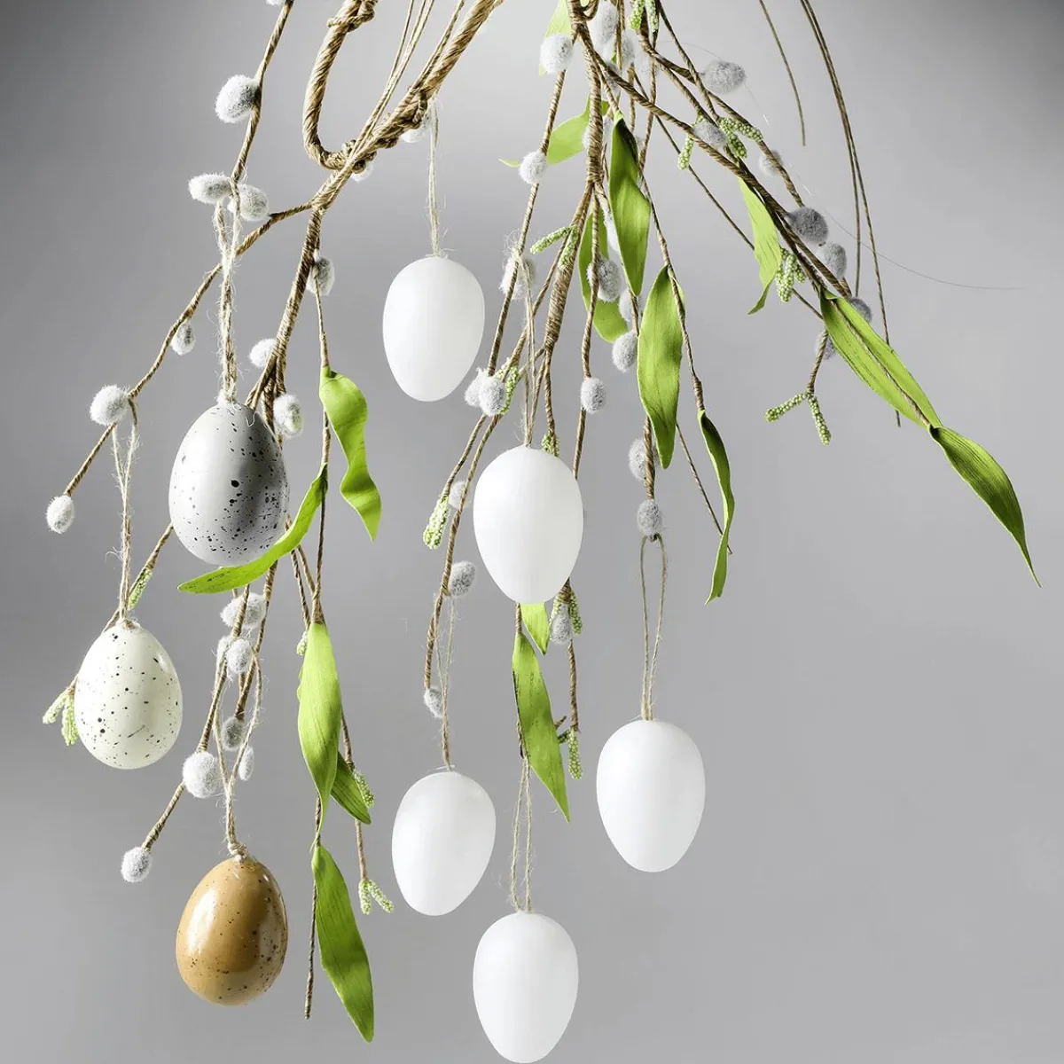 Decoración De Pascua>DecoWoerner Huevos De Pascua Decorativos Para Colgar 6 Cm, , 24 Piezas blanco