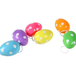 Decoración De Pascua>DecoWoerner Huevos De Pascua Decorativos 6 Cm, Con Puntos, 6 Piezas multicolor