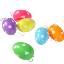 Decoración De Pascua>DecoWoerner Huevos De Pascua Decorativos 6 Cm, Con Puntos, 6 Piezas multicolor