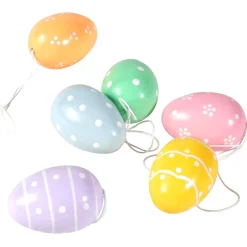 Decoración De Pascua>DecoWoerner Huevos De Pascua Decorativos Para Colgar 6 Cm, Pastel Con Puntos, 6 Piezas multicolor