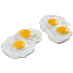 Platos Y Comida Rápida|Queso Y Huevos>DecoWoerner Imitación De Dos Huevos Fritos, 2 Piezas blanco