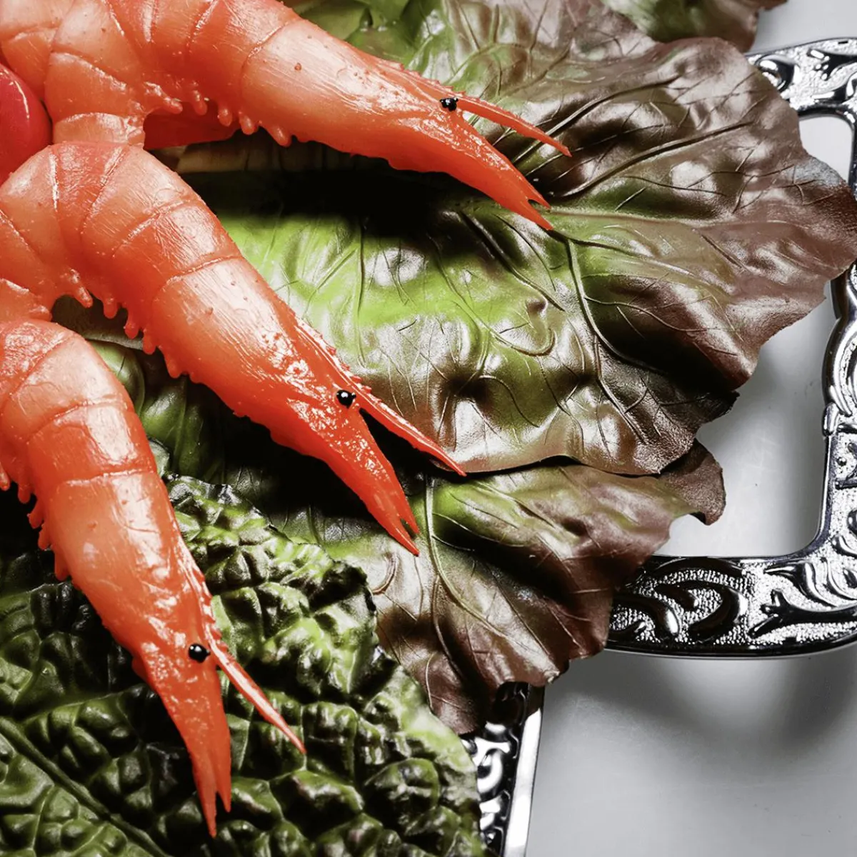 Verduras Y Hierbas>DecoWoerner Imitación De Hojas De Lechuga Romana - Rojo, 6 Piezas verde