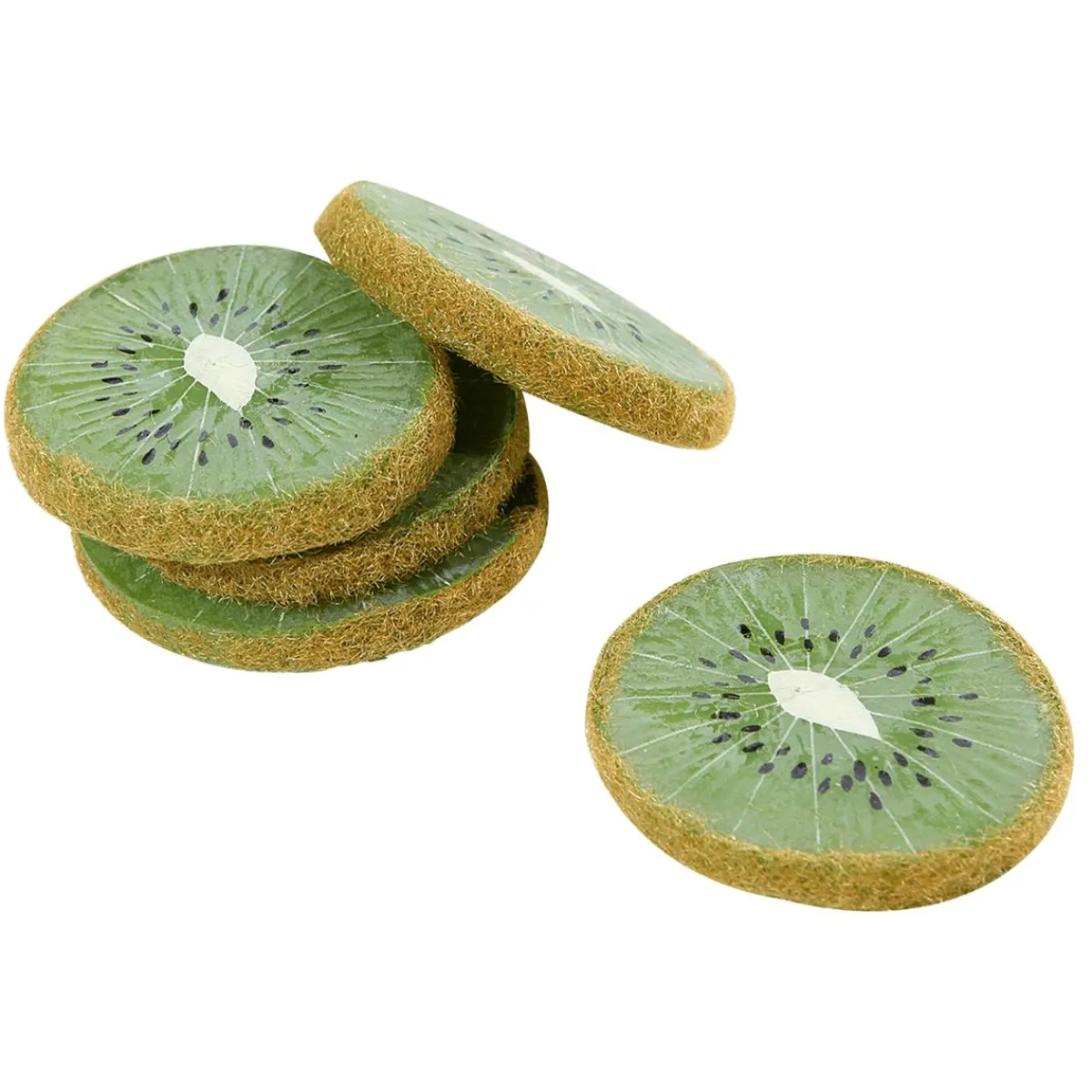 Frutas>DecoWoerner Imitación De Rodajas De Kiwi, 5 Piezas verde