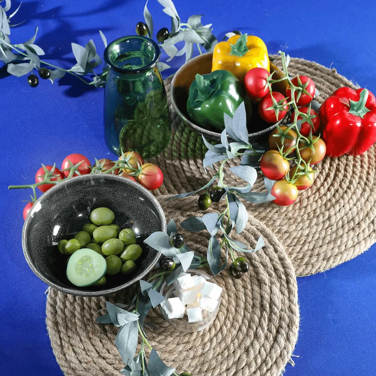 Verduras Y Hierbas>DecoWoerner Imitación De Tomates En Rama , 2 Ramas rojo