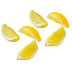Decoración Temática|Frutas>DecoWoerner Imitación De Un Cuarto De Limón, 6 Piezas amarillo