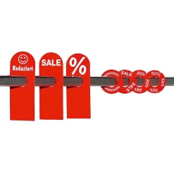Material De Rebajas|Perchas>DecoWoerner Indicadores De Ofertas "Porcentaje" rojo