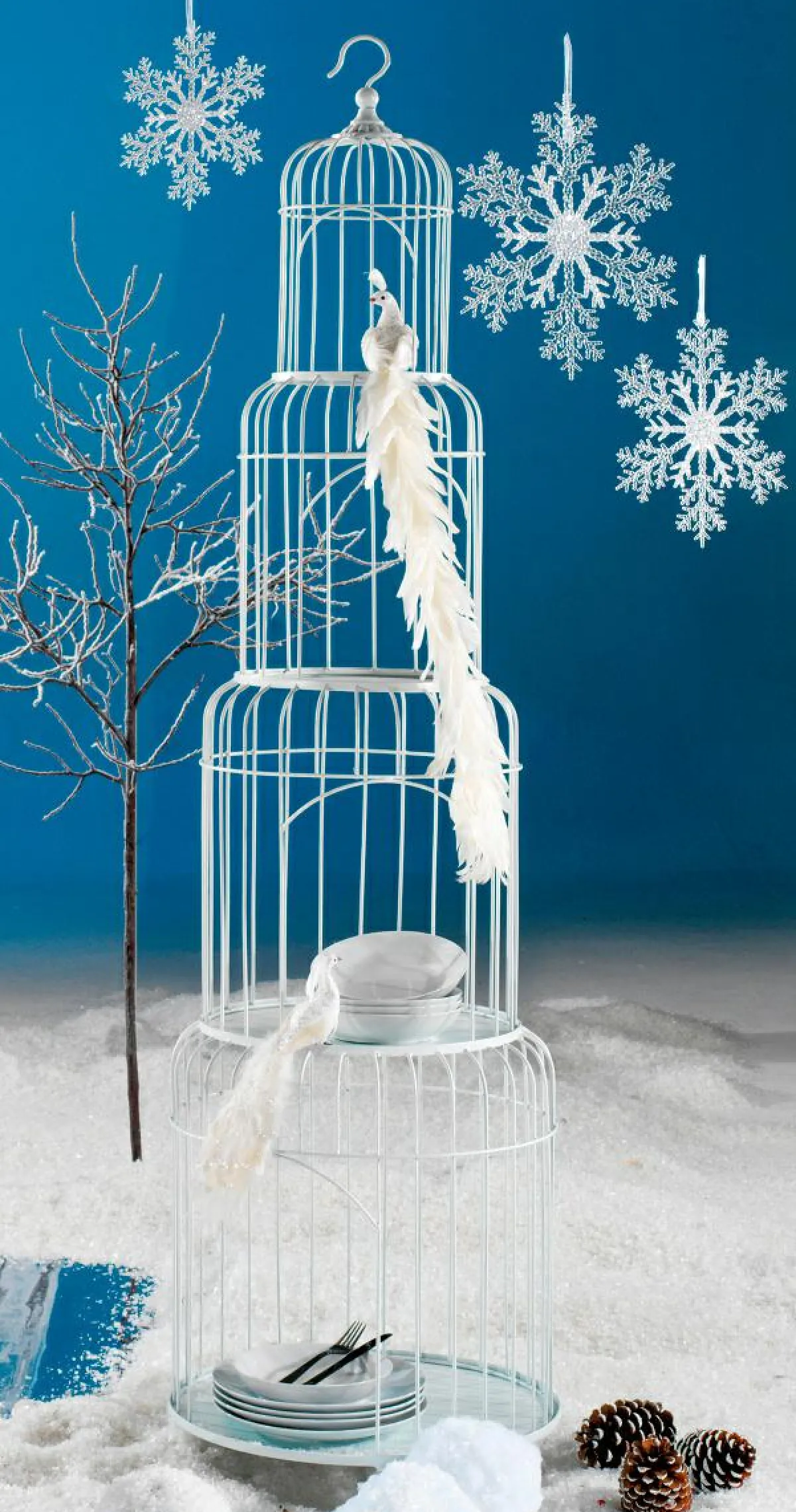 Decoración De Primavera>DecoWoerner Jaula Para Pájaros, 185 Cm, Blanca blanco