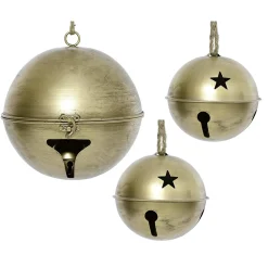 Decoración Temática|Figuras De Navidad>DecoWoerner Juego De 3 Campanas Decorativas De Hierro oro