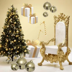 Decoración Temática|Figuras De Navidad>DecoWoerner Juego De 3 Campanas Decorativas De Hierro oro