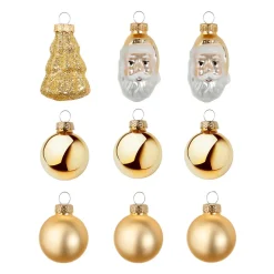 Bolas De Navidad>DecoWoerner Juego De Bolas De Cristal De Navidad 9 Piezas Doradas En Caja oro
