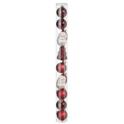 Bolas De Navidad>DecoWoerner Juego De Bolas De Navidad De Cristal 9 Piezas En Caja rojo