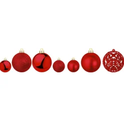 Bolas De Navidad>DecoWoerner Juego De Bolas De Navidad XXL 100pcs. Rojas 3 - 6 Cm Ø rojo