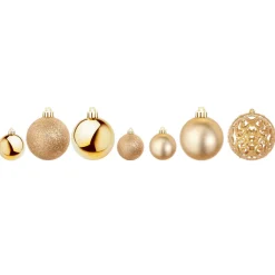 Bolas De Navidad>DecoWoerner Juego De Bolas De Navidad XXL 100pcs 3 - 6 Cm Ø oro