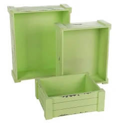 Expositores Para Tiendas|Decoración Natural>DecoWoerner Juego De Cajas De Madera De Diferentes Tamaños, verde