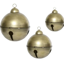 Decoración Temática|Decoración Navideña Xxl>DecoWoerner Juego De Campanas De Hierro XXL, 3 Piezas oro