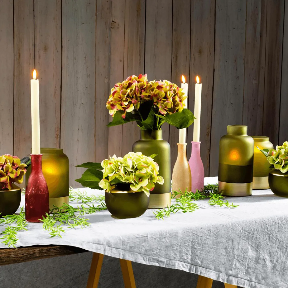 Decoración De Verano|Macetas Y Artículos De Decoración>DecoWoerner Juego De Jarrones De Vidrio De 18 Cm De Alto, 4 Piezas, rosa