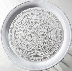 Expositores Para Tiendas|Macetas Y Artículos De Decoración>DecoWoerner Juego De Mesa Auxiliar Blanca Negra Redonda De Metal negro