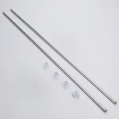 Accesorios>DecoWoerner Juego De Varillas Para Colgar Banderolas De Tela Para Superficies De Cristal 79 Cm plata