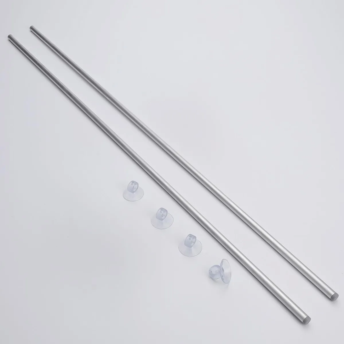 Accesorios>DecoWoerner Juego De Varillas Para Colgar Banderolas De Tela Para Superficies De Cristal 79 Cm plata