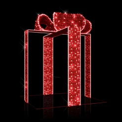 Luz Decorativa|Decoración Navideña Xxl>DecoWoerner Lazos De Regalo LED Para Exterior 240 X 200 Cm rojo