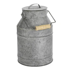 Decoración Temática|Macetas Y Artículos De Decoración>DecoWoerner Lechera Nostálgica De Zinc 9 X 22 Cm plata