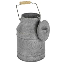 Decoración Temática|Macetas Y Artículos De Decoración>DecoWoerner Lechera Nostálgica De Zinc 9 X 22 Cm plata