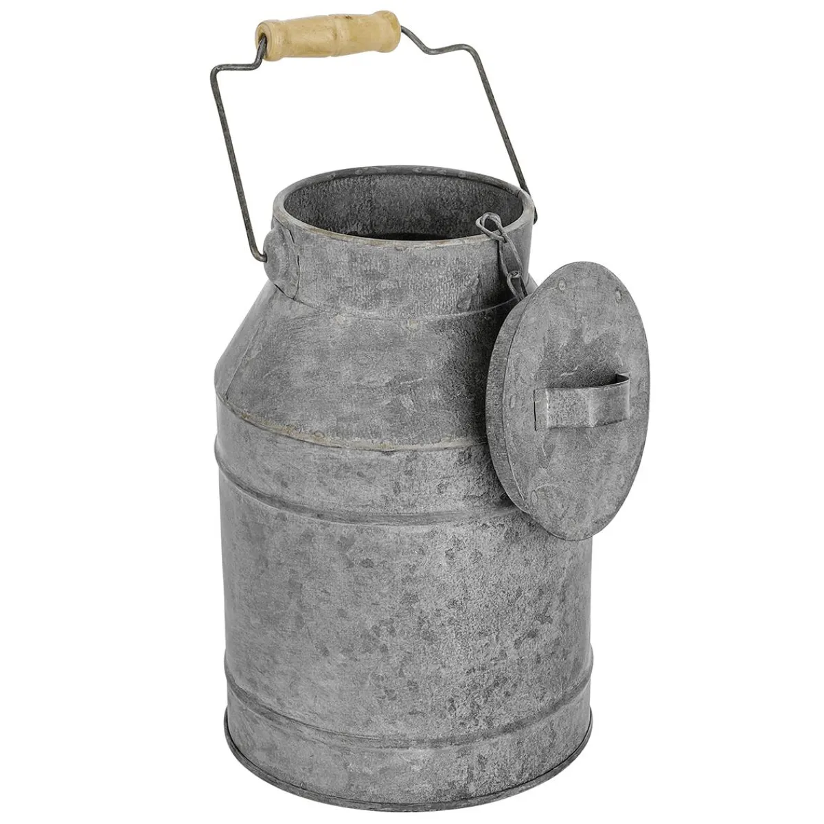 Decoración Temática|Macetas Y Artículos De Decoración>DecoWoerner Lechera Nostálgica De Zinc 9 X 22 Cm plata