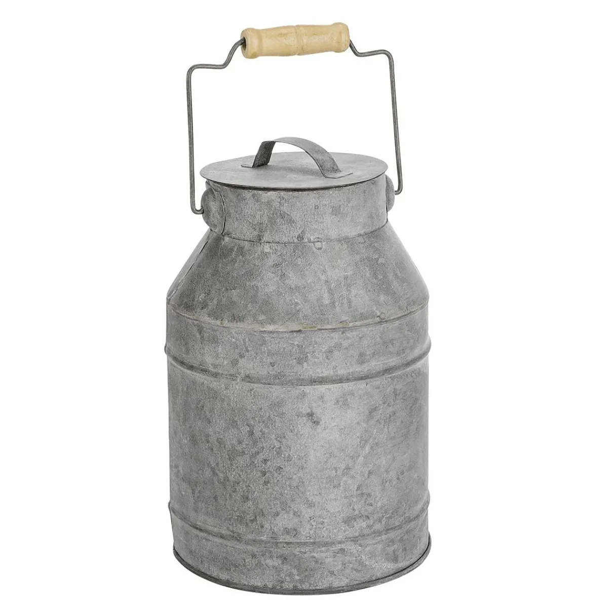 Decoración Temática|Macetas Y Artículos De Decoración>DecoWoerner Lechera Nostálgica De Zinc 9 X 22 Cm plata