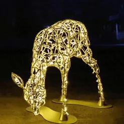 Luz Decorativa|Decoración De Animales>DecoWoerner LED Fawn Hembra Para Exterior 100 Cm plata