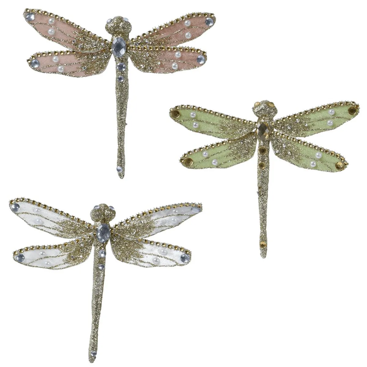 Decoración De Animales|Decoración De Primavera>DecoWoerner Libélulas Brillantes Con Pinza 18 Cm, 3 Piezas multicolor