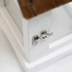 Decoración Natural>DecoWoerner Linterna Casas De Madera Set 3 Piezas Marrón blanco