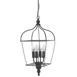 Luz Decorativa|Decoración Temática>DecoWoerner Lámpara Colgante Vintage De Metal Con Cable Y Cadena negro