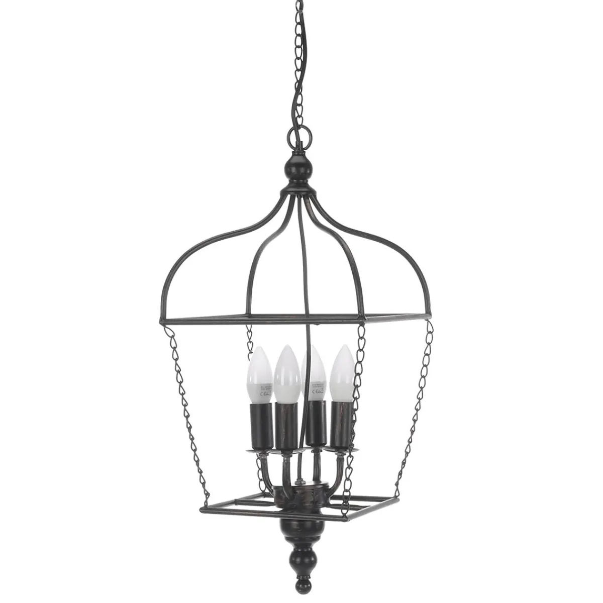 Luz Decorativa|Decoración Temática>DecoWoerner Lámpara Colgante Vintage De Metal Con Cable Y Cadena negro