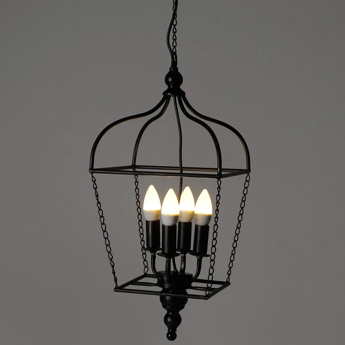 Luz Decorativa|Decoración Temática>DecoWoerner Lámpara Colgante Vintage De Metal Con Cable Y Cadena negro