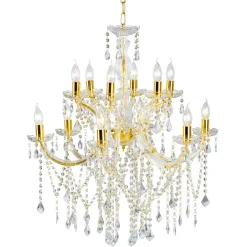Luz Decorativa|Decoración Temática>DecoWoerner Lámpara De Cristal Deco De 78 Cm oro