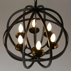 Luz Decorativa|Decoración Temática>DecoWoerner Lámpara Globo De Metal negro