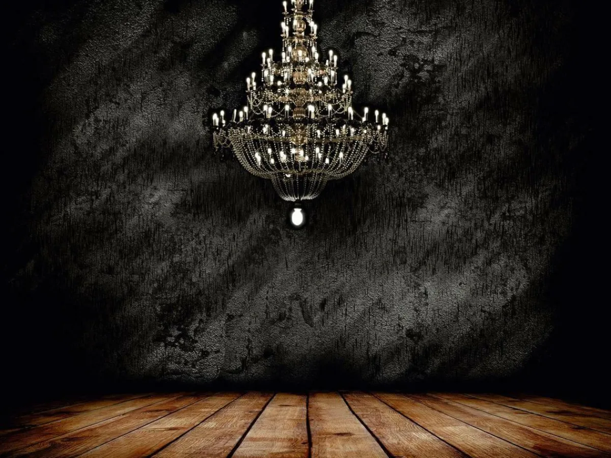 Bandera Xxl>DecoWoerner Lona XXL "Chandelier" De Lona De Camión Ignífuga 300 X 400 Cm negro