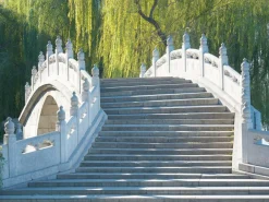 Bandera Xxl|Decoración Temática>DecoWoerner Lona XXL "Puente En El Parque" De Lona De Camión Ignífuga 250 X 330 Cm Gris