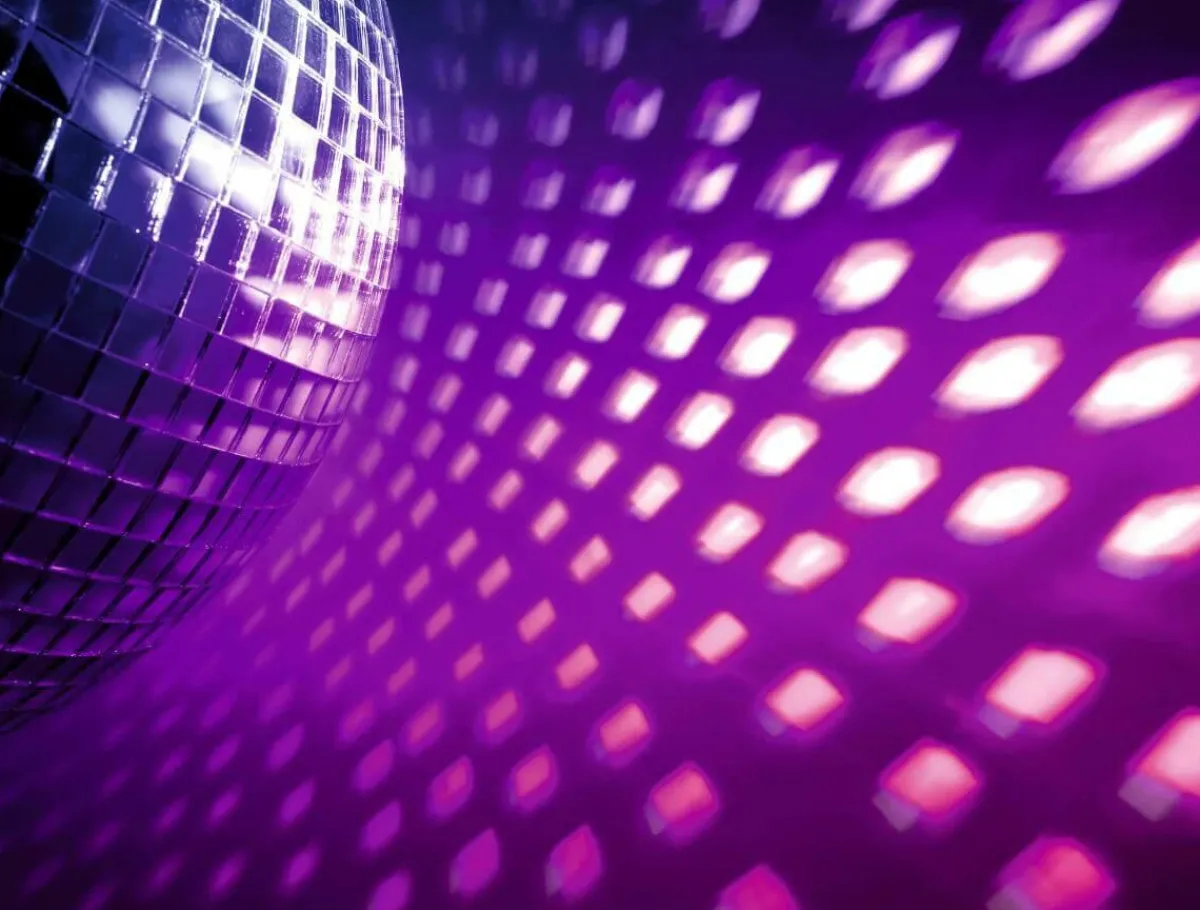 Pancartas Temáticas>DecoWoerner Lona XXL "Purple Disco Mirror Ball" De Lona De Camión Ignífuga 250 X 330 Cm violeta