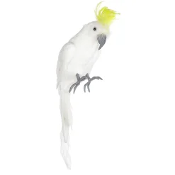 Decoración De Animales|Decoración De Verano>DecoWoerner Loro Deco Cacatúa Crestada Amarilla 11 X 45 Cm blanco
