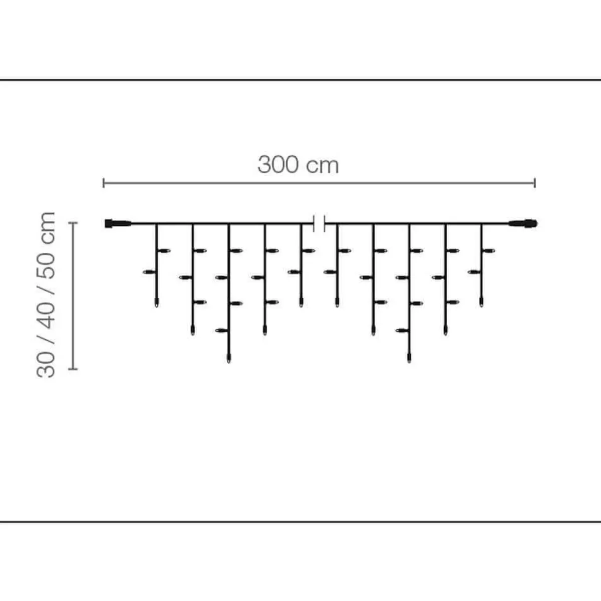 Luces De Navidad>DecoWoerner Luz Icicle Light LED Para Uso Profesional Sistema IP44, 114 LED, 300 X 50 Cm, Sin Cable negro