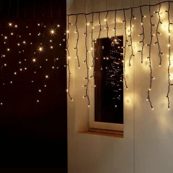 Luces De Navidad>DecoWoerner Luz Icicle Light LED Para Uso Profesional Sistema IP67, 228 LED, 300 X 100 Cm, Sin Cable blanco