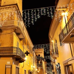 Luces De Navidad>DecoWoerner Luz Icicle Light LED Para Uso Profesional Sistema IP67, 114 LED, 300 X 50 Cm, Sin Cable blanco